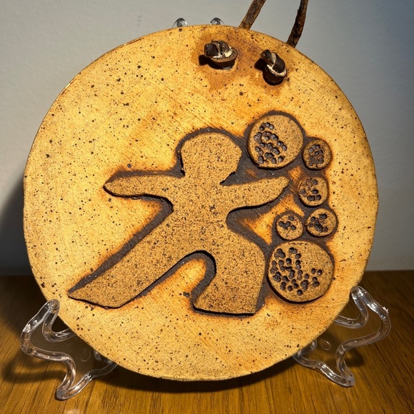 Vintage brutalist retro mid century modern art pottery wall hanging Handmade - Picture 1 of 8